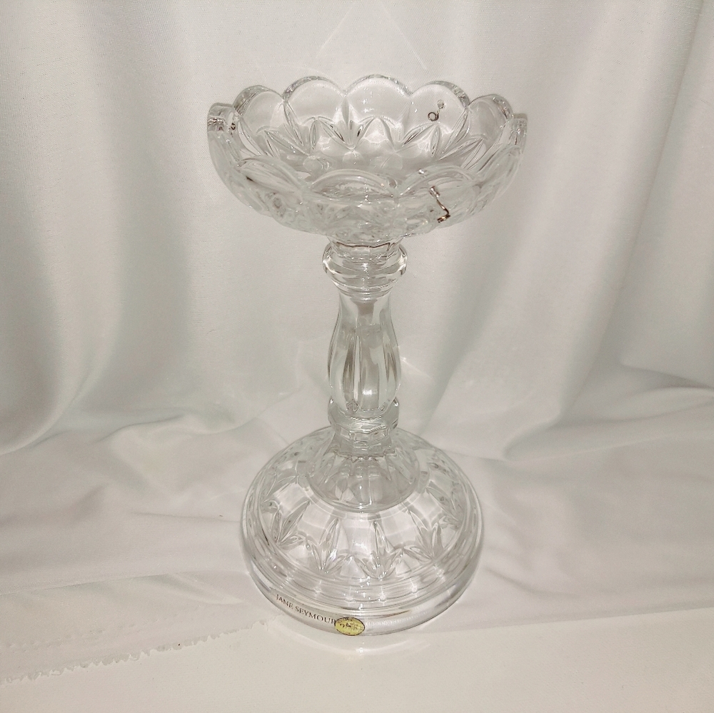 Jane Seymour Crystal Pedestal Candle Holder 29% Crystal Czech Republic